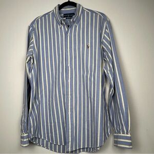 Polo Ralph Lauren Striped Oxford Button-Down Shirt - Blue/Yellow -size Large